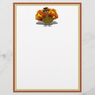 Thanksgiving Cartoon Turkey Pilgrim Flyer