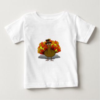Thanksgiving Cartoon Turkey Pilgrim T-Shirt