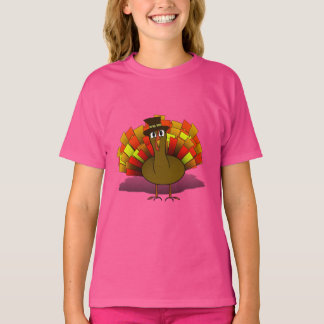 Thanksgiving Cartoon Turkey Pilgrim T-Shirt