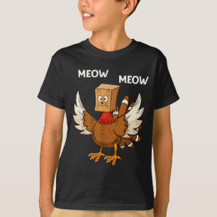 Thanksgiving Cat Funny Fake Cat Meow Thanksgiving T-Shirt