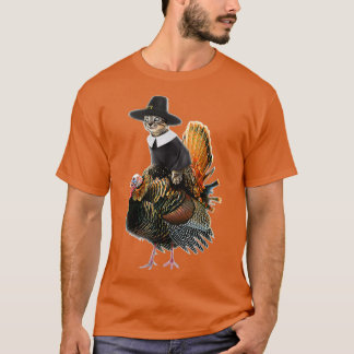 Thanksgiving Cat Pilgrim Costume Thanksgiving Turk T-Shirt