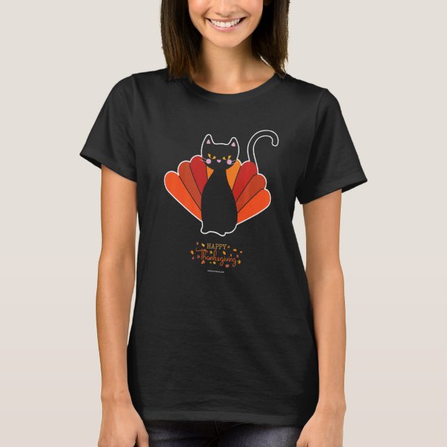 Thanksgiving Cat   T-Shirt (Front)