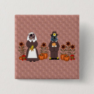 Thanksgiving Cats Button