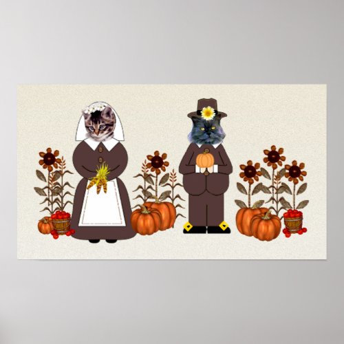 Thanksgiving Cats Poster