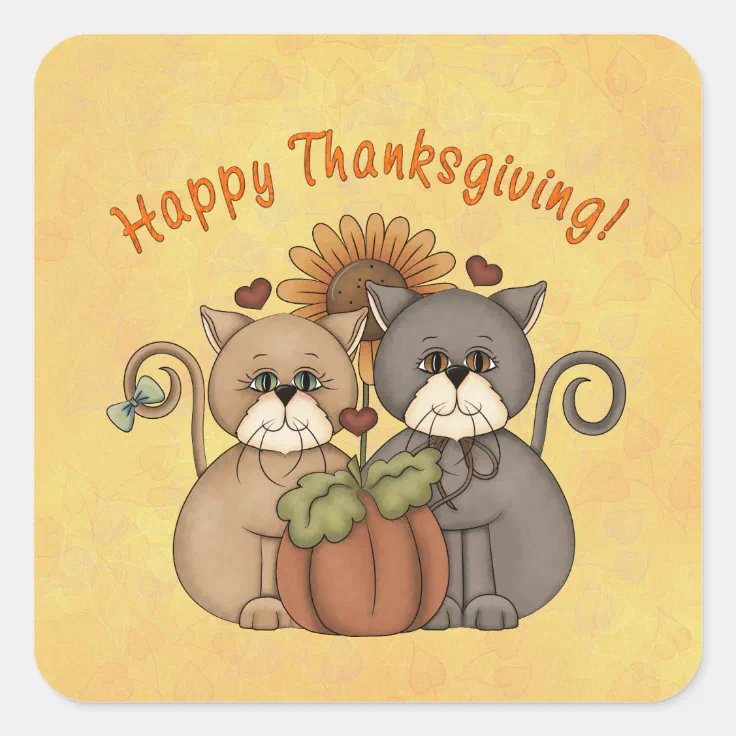 Thanksgiving Cats sticker Zazzle