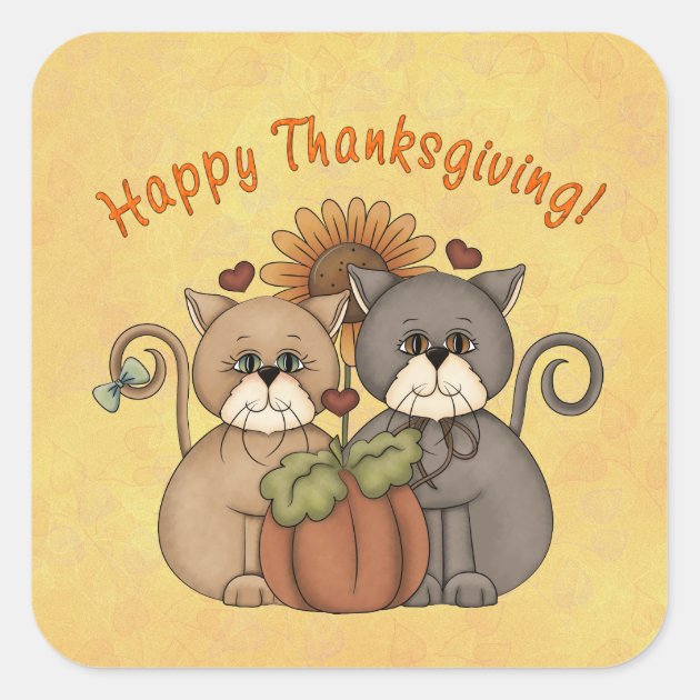 Thanksgiving Cats Sticker