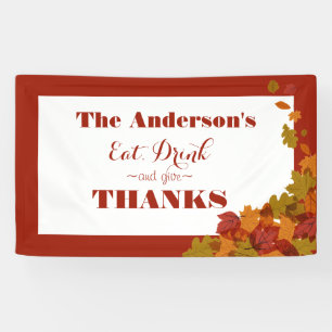 Thanksgiving Celebration Eat Drink & Give Thanks Banner