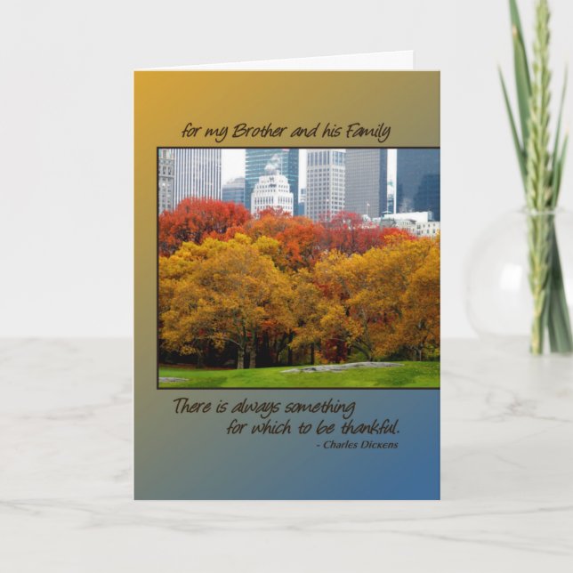 Thanksgiving Central Park for Brother & his Family Holiday Card (Front)
