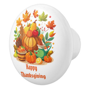 Thanksgiving Ceramic Knob