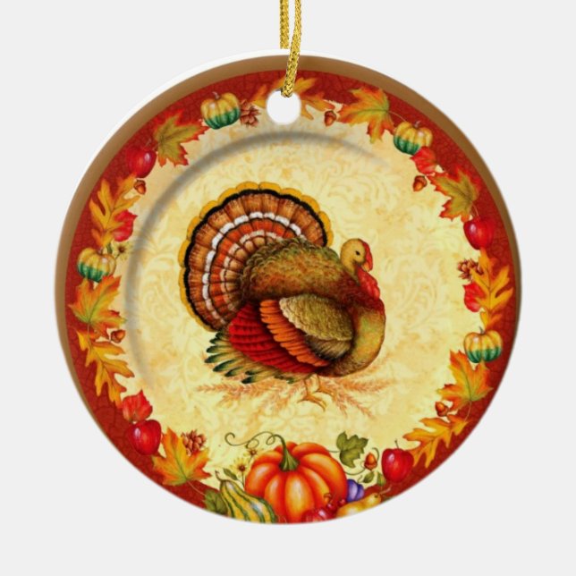 Thanksgiving Ceramic Ornament (Front)