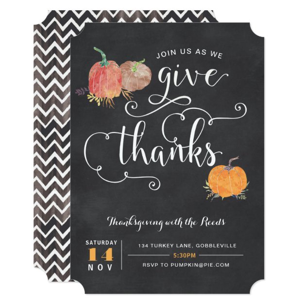 Thanksgiving Chalkboard Invitation