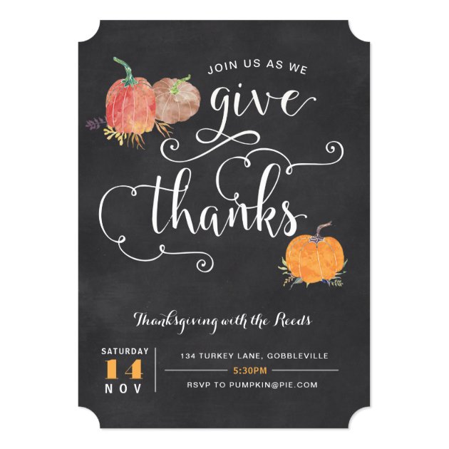 Thanksgiving Chalkboard Invitation