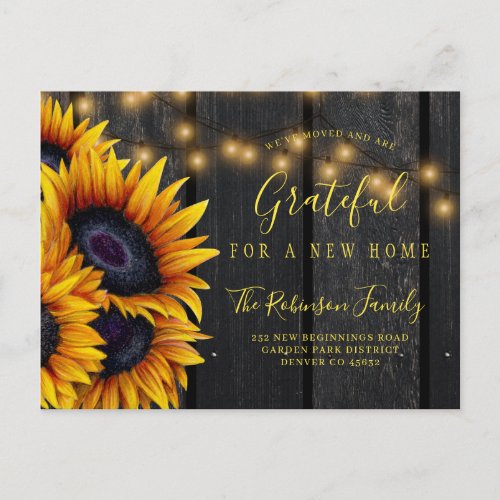 Thanksgiving change of address new home moving announcement postcard