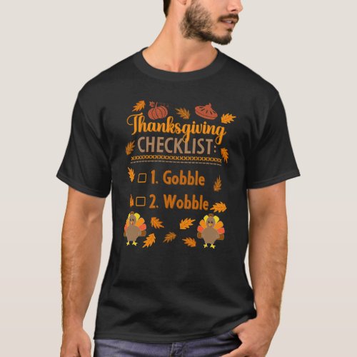 Thanksgiving Checklist Gobble Wobble Ugly Sweater