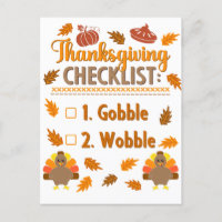 Thanksgiving Checklist Gobble Wobble Ugly Sweater