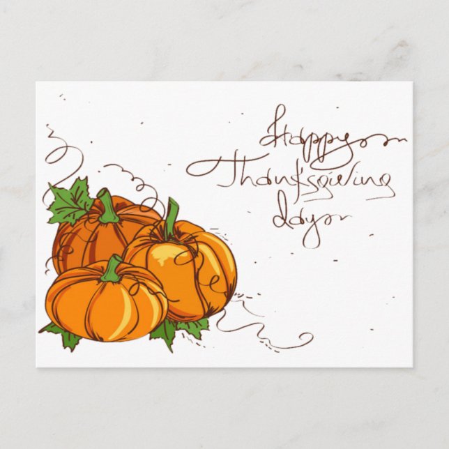Thanksgiving Cheer Holiday Postcard (Front)