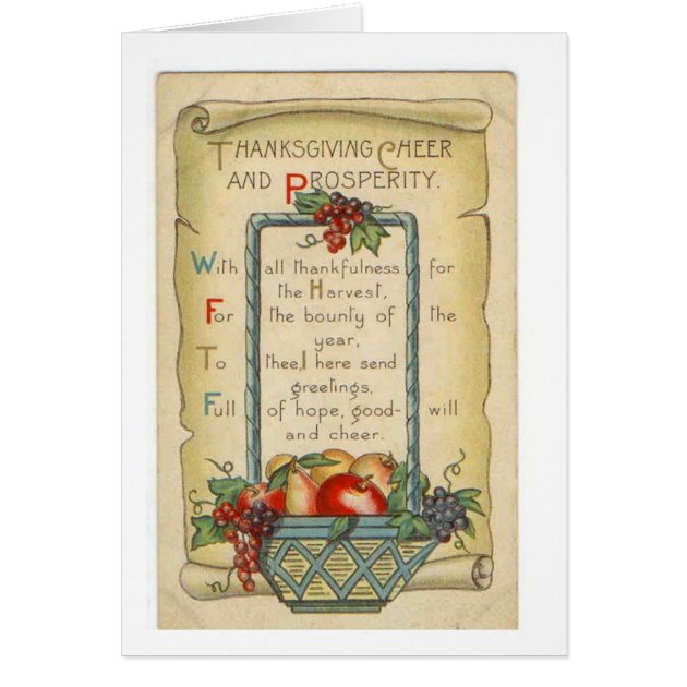 Thanksgiving Cheer & Prosperity, Card