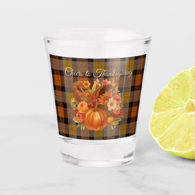 Thanksgiving Cheers Shot Glass (Front)