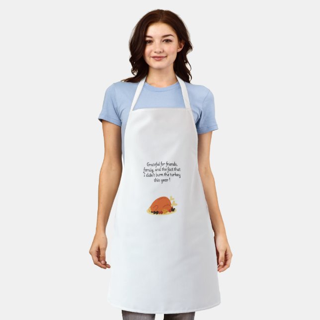 Thanksgiving Chef cook funny quote with turkey Apron (Worn)