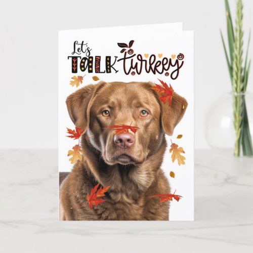Thanksgiving Chesapeake Bay Dog Lets Talk Turkey Holiday Card