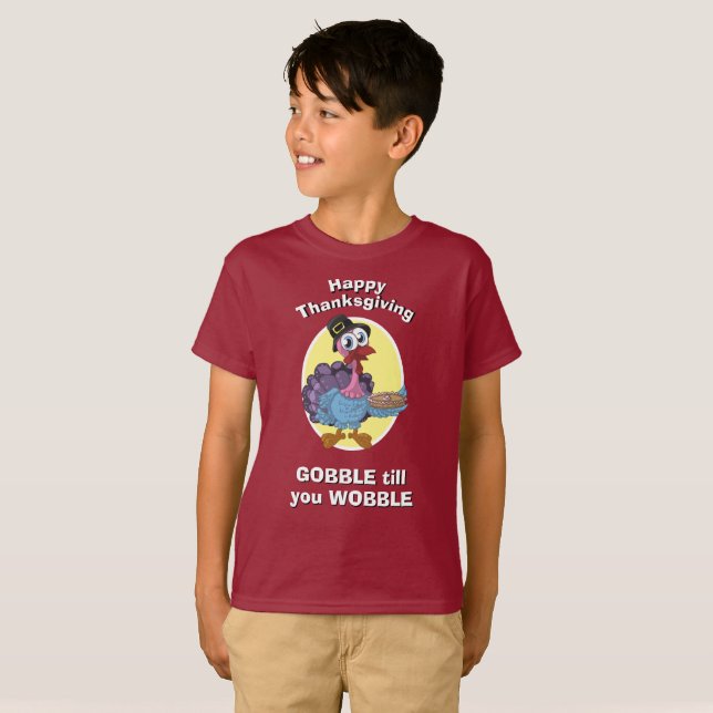 THANKSGIVING children's GOBBLE TILL YOU WOBBLE   T T-Shirt (Front Full)