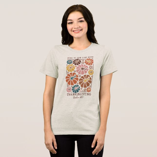 Thanksgiving Christian Quote  Tri-Blend Shirt (Front Full)