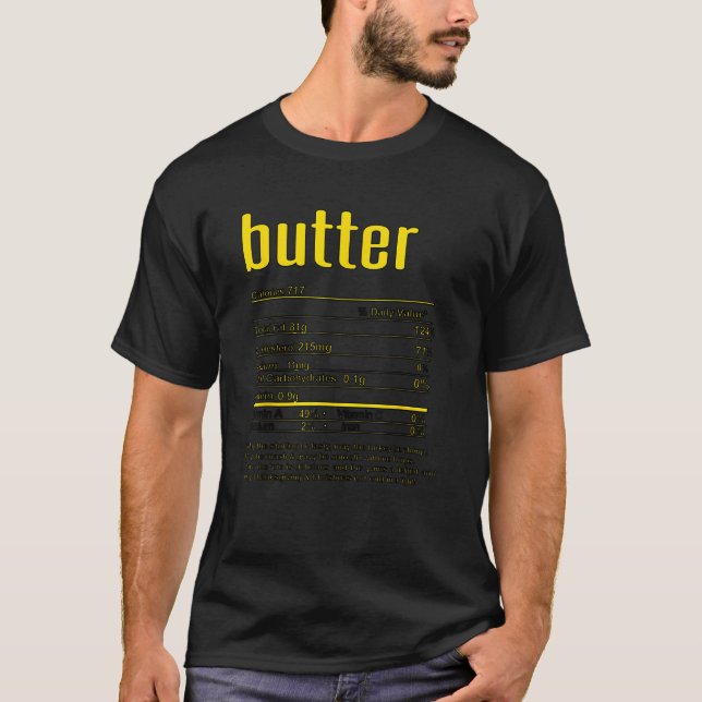 Thanksgiving Christmas Butter Nutritional Facts  T-Shirt (Front)
