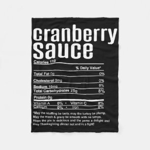 Thanksgiving Christmas Cranberry Sauce Nutritional Fleece Blanket