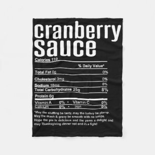 Thanksgiving Christmas Cranberry Sauce Nutritional Fleece Blanket