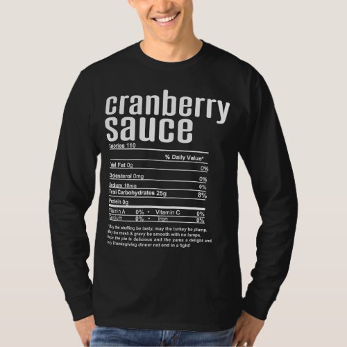 Thanksgiving Christmas Cranberry Sauce Nutritional T_Shirt