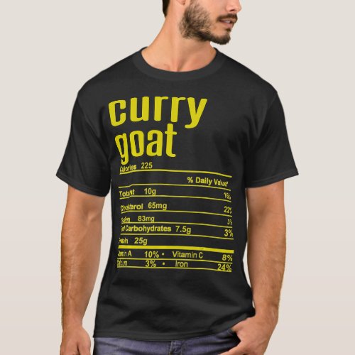 Thanksgiving Christmas Curry Goat Nutrition Fact  T_Shirt