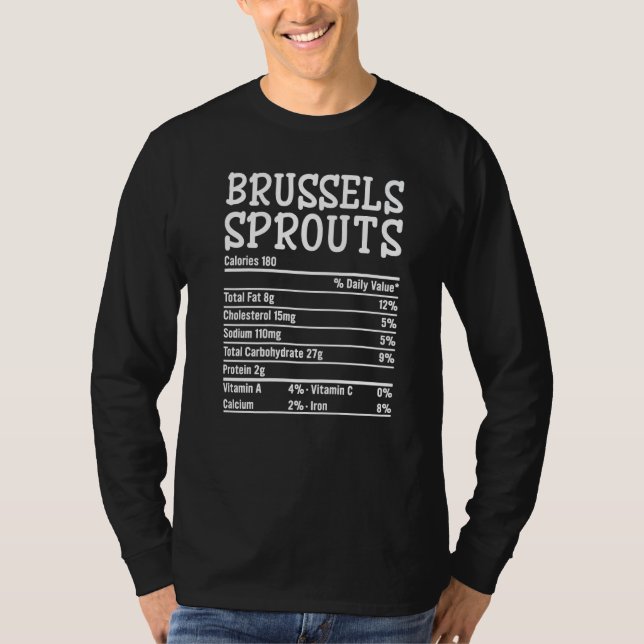Thanksgiving Christmas Food Facts Brussels Sprouts T-Shirt (Front)