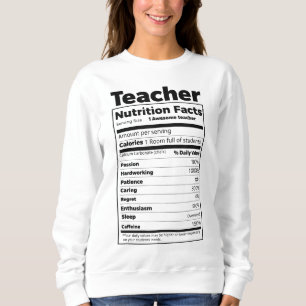 Thanksgiving Christmas Funny Teacher Nutrition Fac Sweatshirt