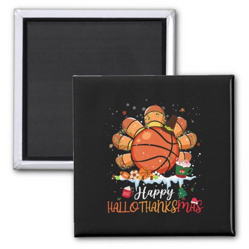 Thanksgiving Christmas Happy Hallothanksmas Basket Magnet