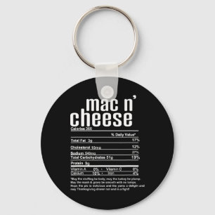 Thanksgiving Christmas Mac N Cheese Nutritional Fa Keychain