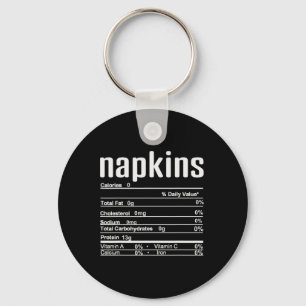 Thanksgiving Christmas Napkins Nutrition Fact Keychain