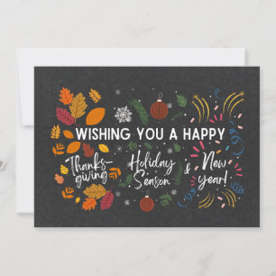 THANKSGIVING, CHRISTMAS, NEW YEAR   Multi Holiday Card
