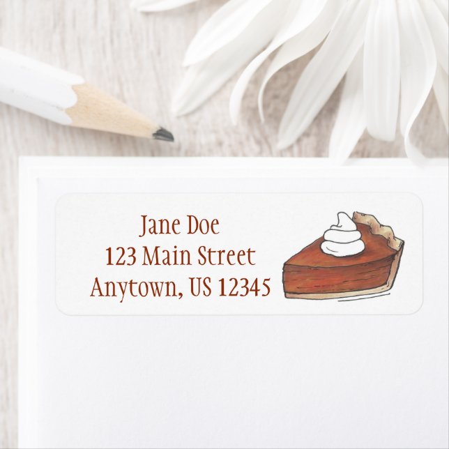 Thanksgiving Christmas Pumpkin Pie Slice Bakery Label (Insitu)