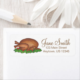 Thanksgiving Christmas Turkey Day Holiday Dinner Label
