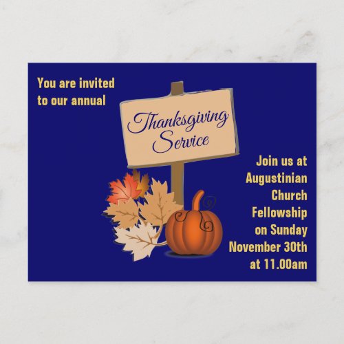 THANKSGIVING Church Service Invitation