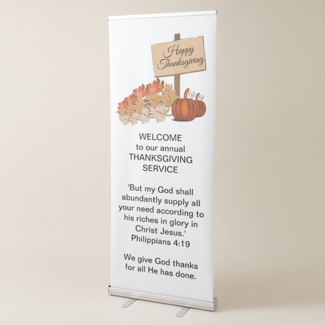 THANKSGIVING Church Service Retractable Banner (3/4)