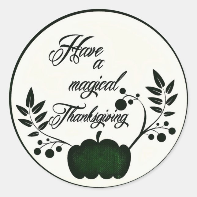 Thanksgiving Classic Round Sticker (Front)