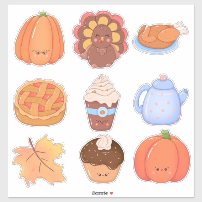 Thanksgiving Clipart Sticker Sheet (Sheet)