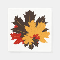 Thanksgiving Cocktail Napkins - Fall Leaves