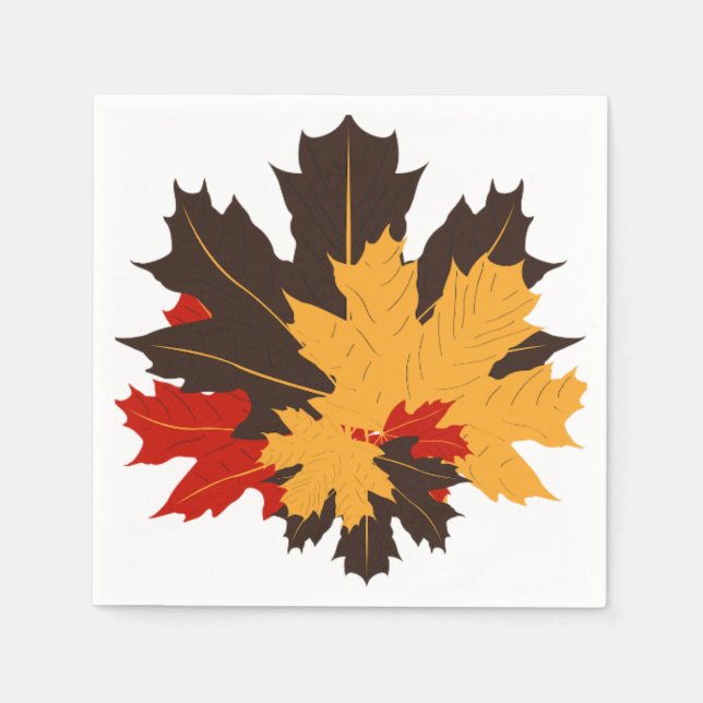 Thanksgiving Cocktail Napkins - Fall Leaves (Front)