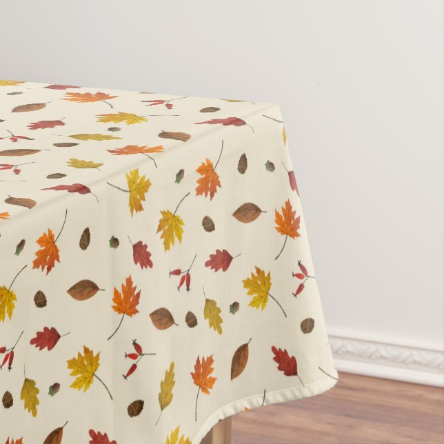 Thanksgiving Colorful Fall Leaves Tablecloth (In Situ)