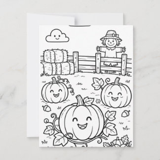 Thanksgiving Coloring Pages for Kids Note Card