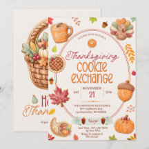 Thanksgiving Cookie Exchange Party Invitation