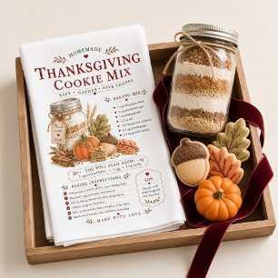 Thanksgiving Cookie Mix Recipe Kitchen Towel Fall