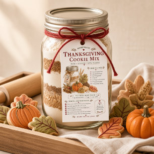 Thanksgiving Cookie Mix Recipe Mason Jar Baking Gift Tags